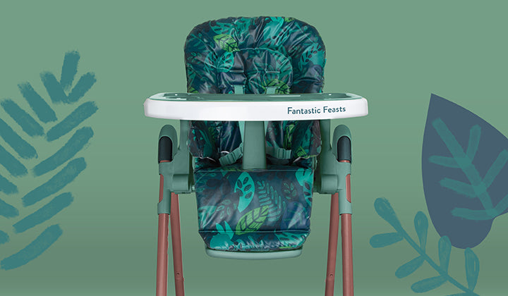 cosatto noodle highchair on green background