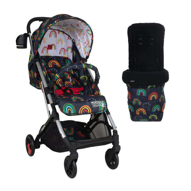 Woosh 3 with Footmuff Bundle Disco Rainbow - Stroller - Cosatto Store