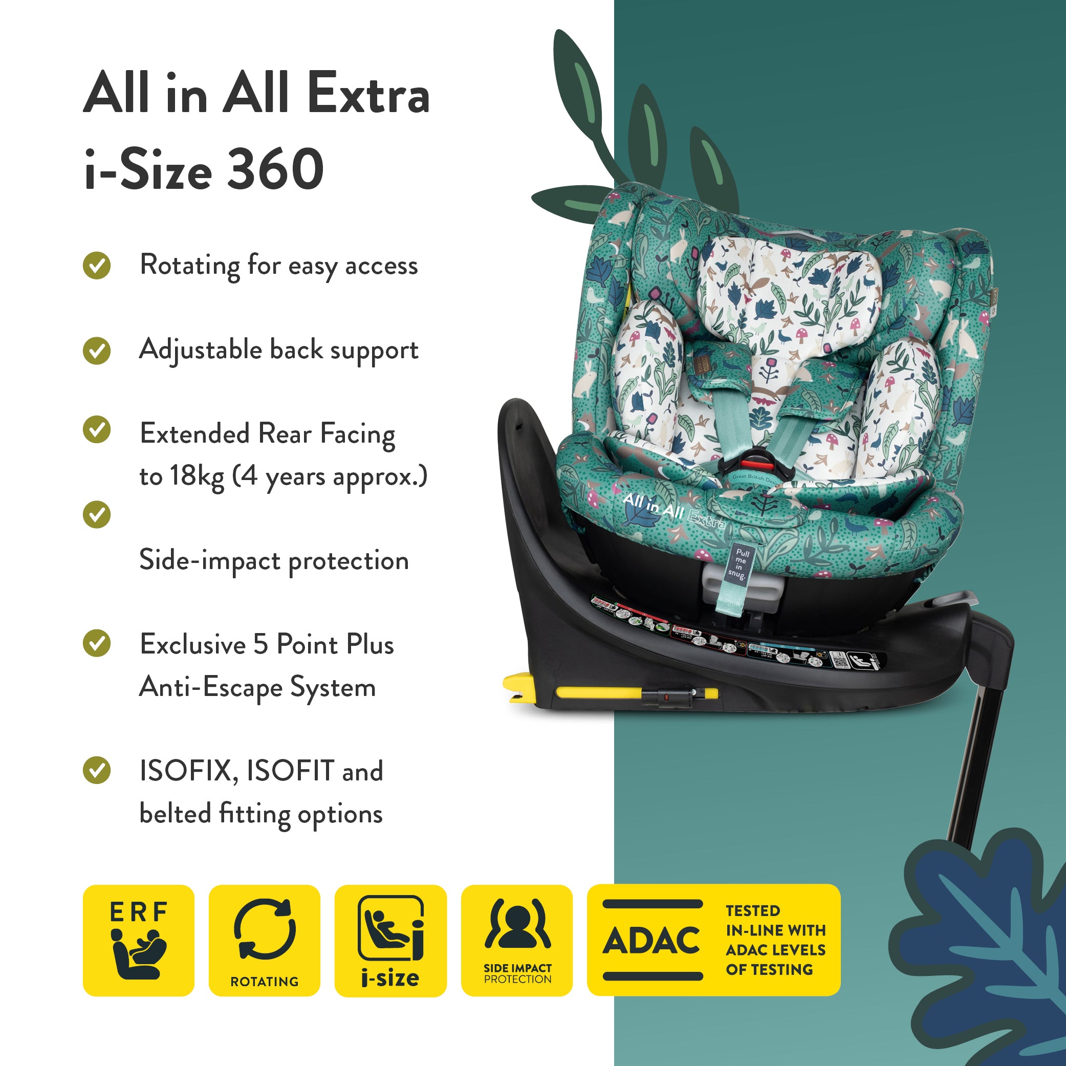 All in All Extra i-Size 360 Car Seat Masquerade