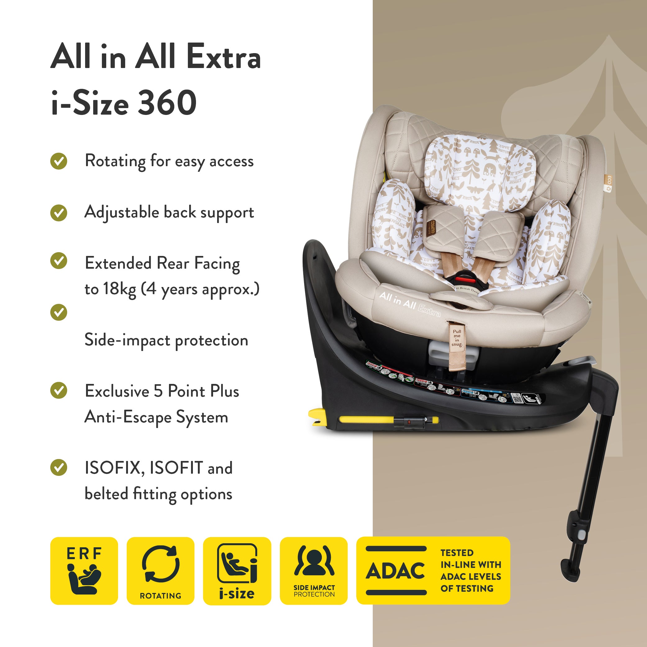 All in All Extra i-Size 360 Car Seat Whisper