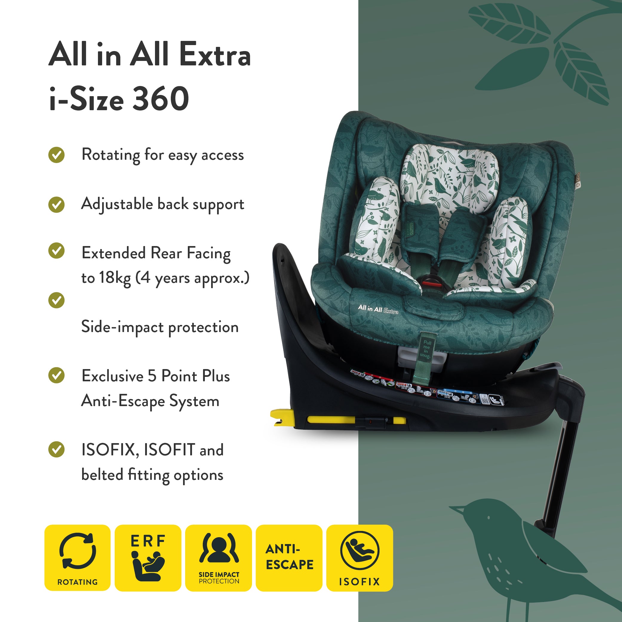 All in All Extra i-Size 360 Car Seat Wildwood