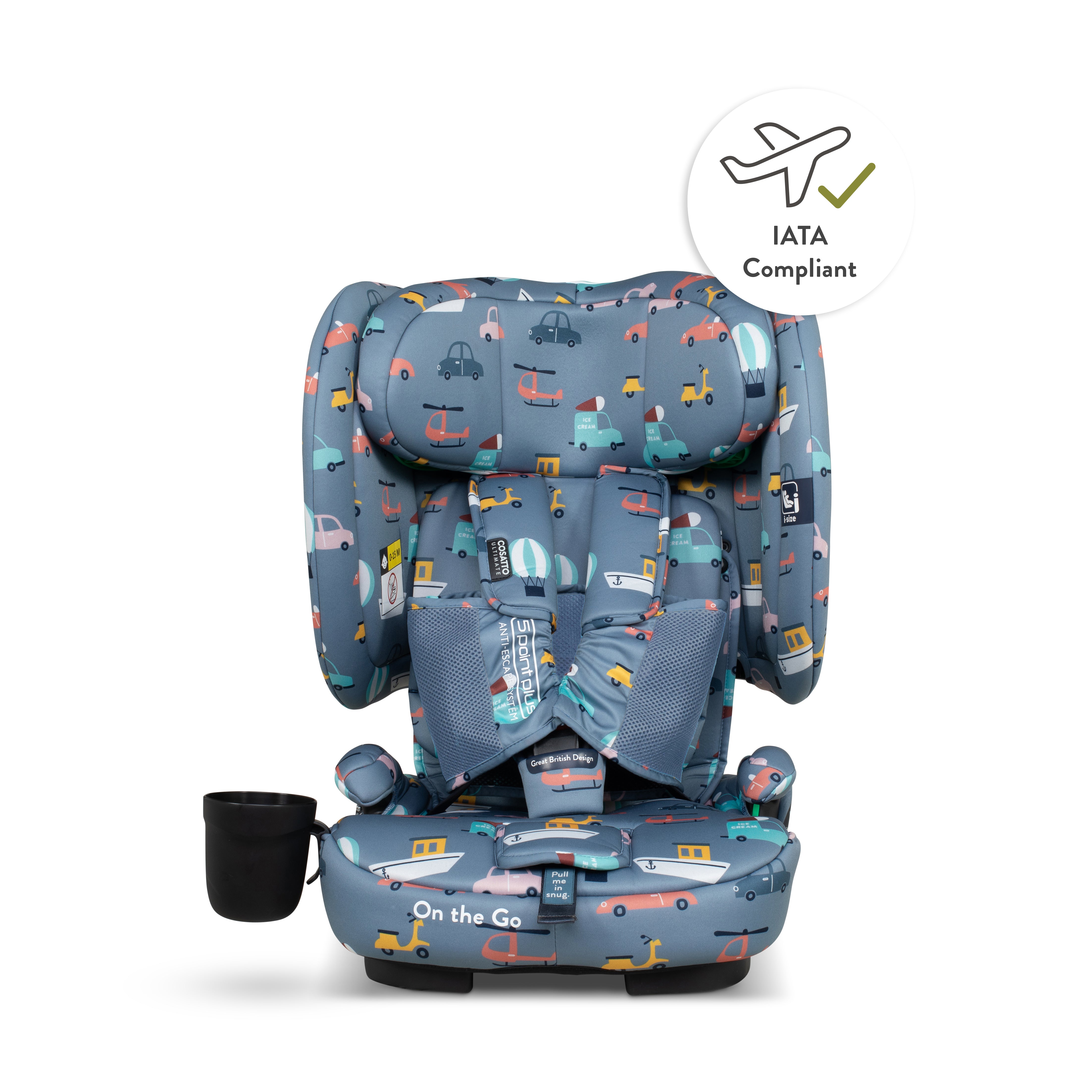 On The Go i-Size Travel Car Seat Itchy Feet Sky
