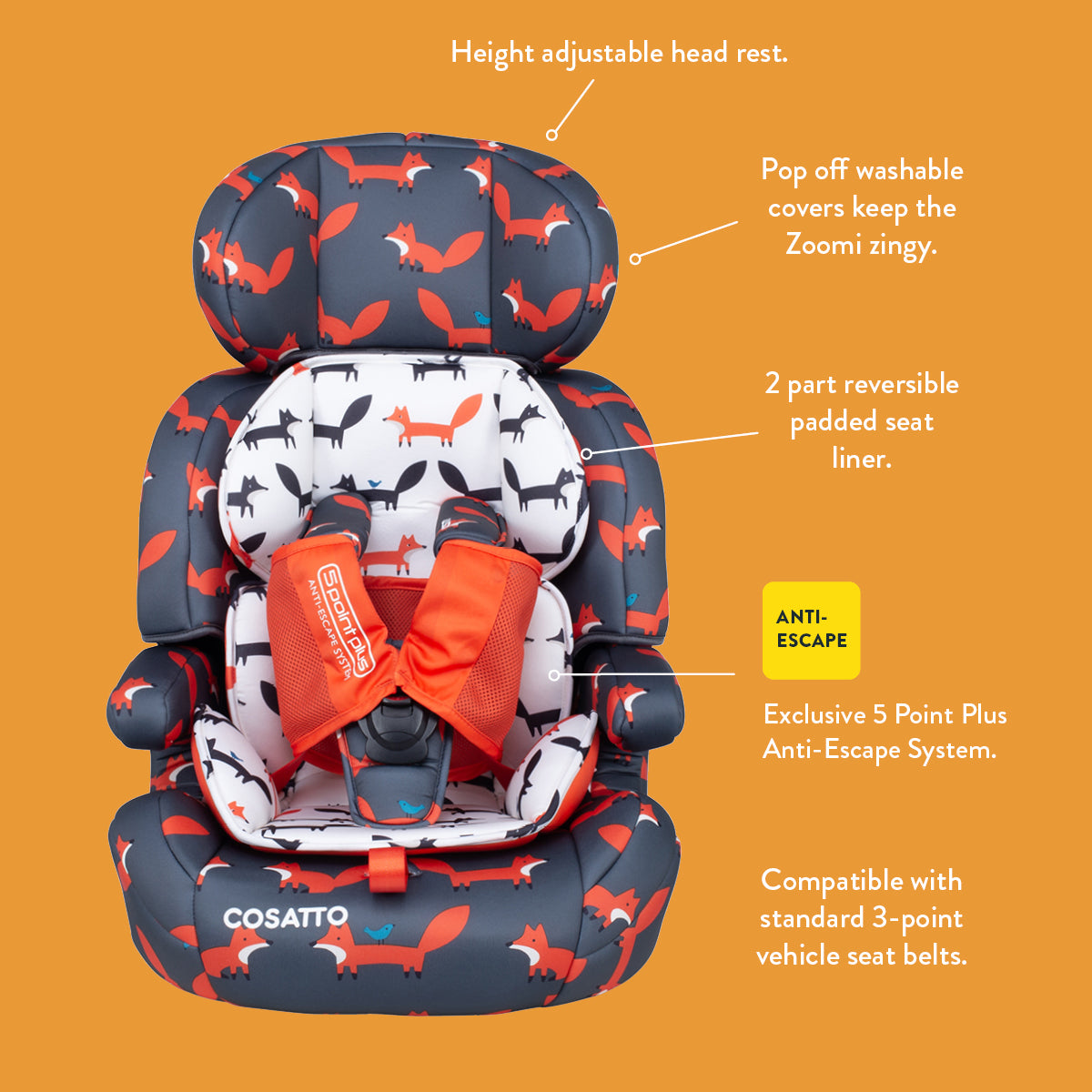 CT5156 Zoomi Group 123 Happy Campers (5 Point Plus) - Carseat - Cosatto Store