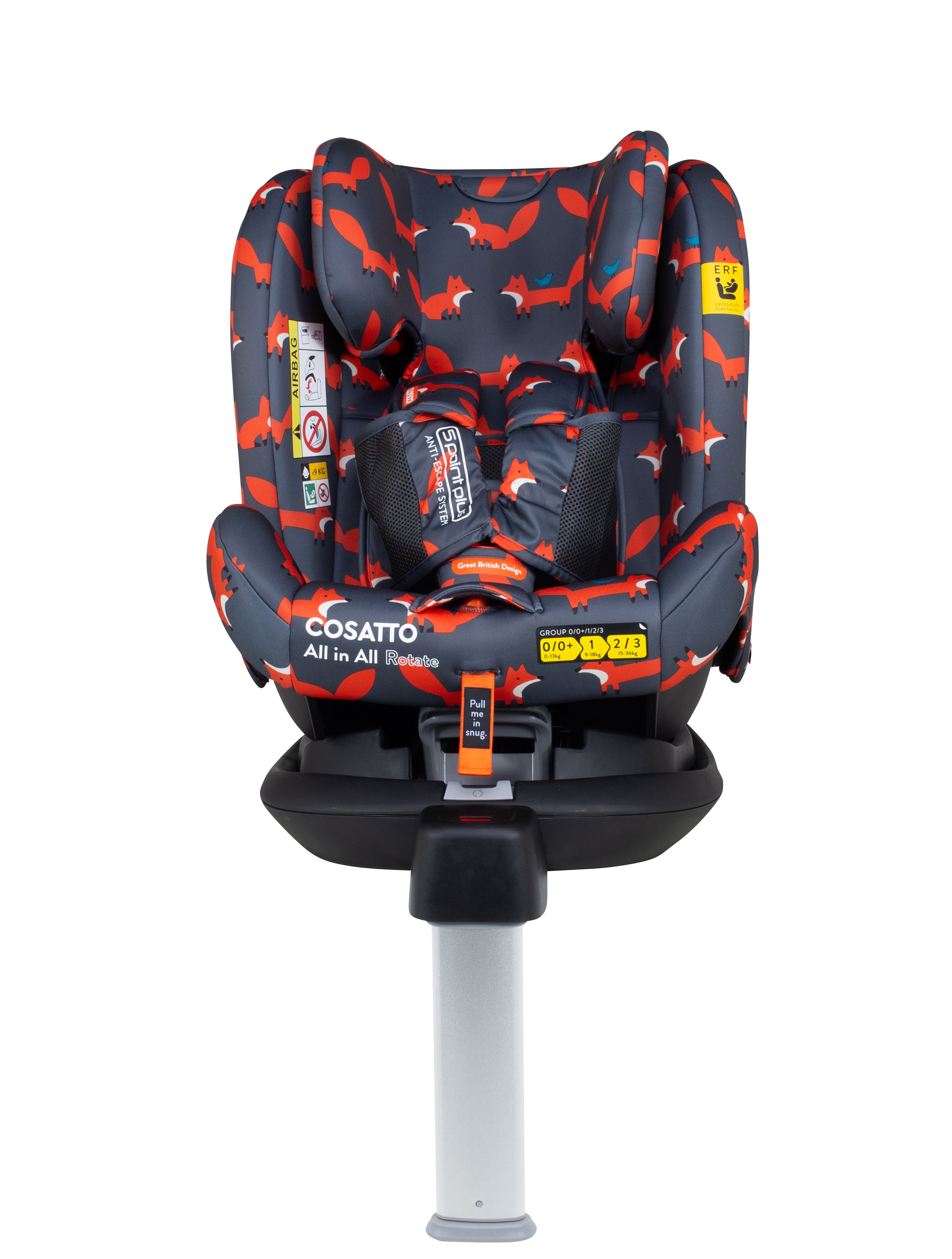 All in All 360 Rotate Car Seat Charcoal Mister Fox