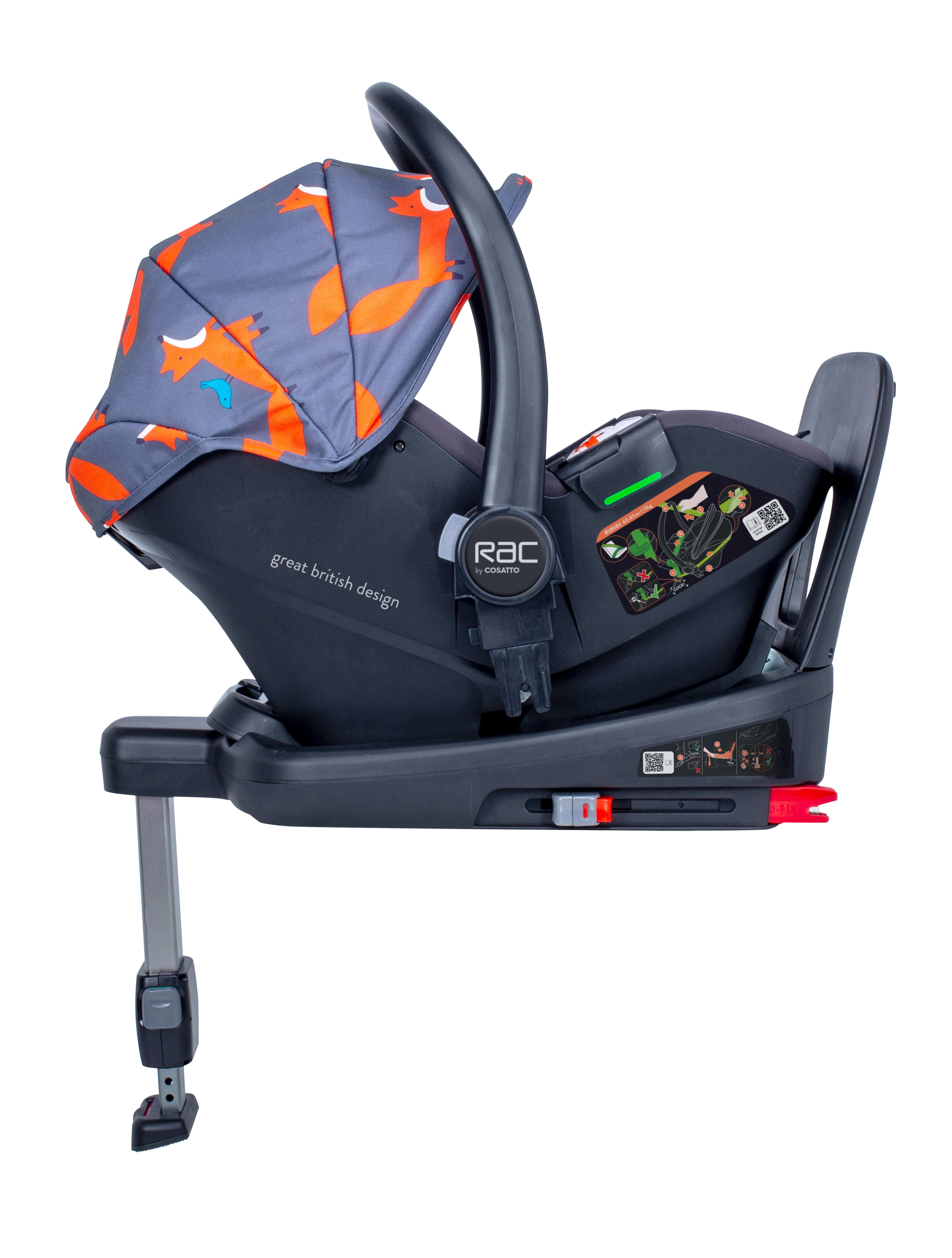 Port  i-size 0+ Car seat Charcoal Mister Fox