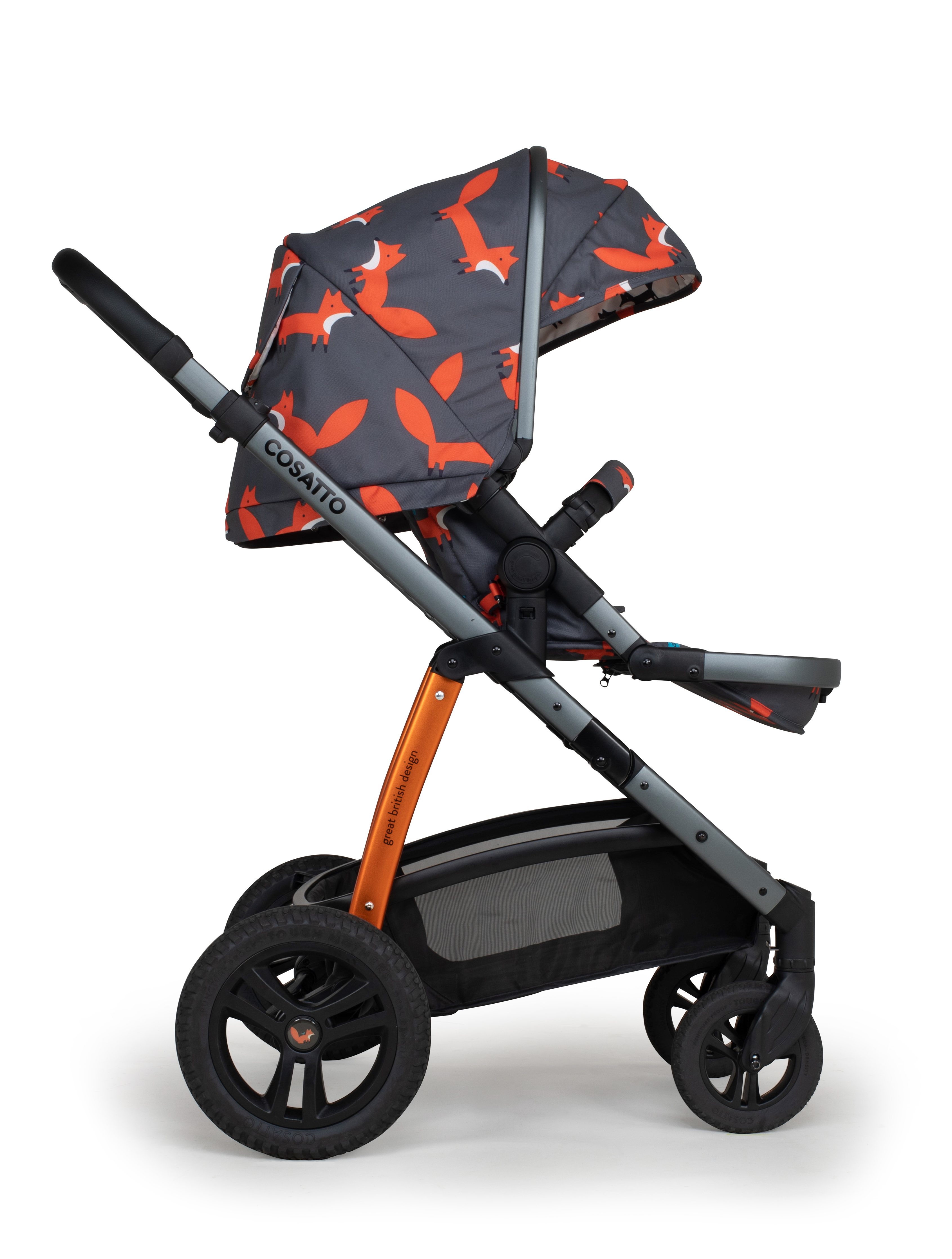 Wow 2 Pram and Pushchair Charcoal Mister Fox - Pram and Pushchair - Cosatto Store