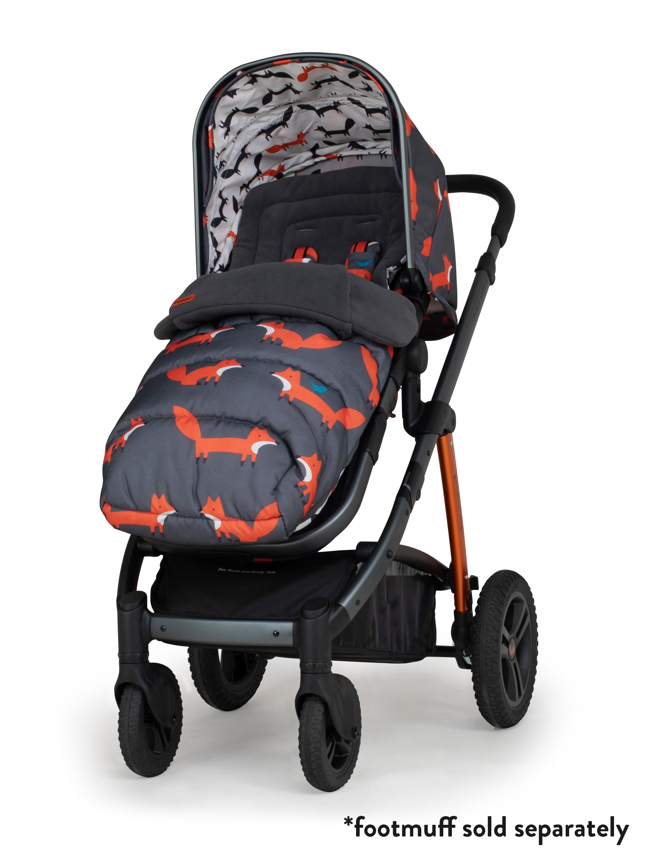 Wow 2 Pram and Pushchair Charcoal Mister Fox