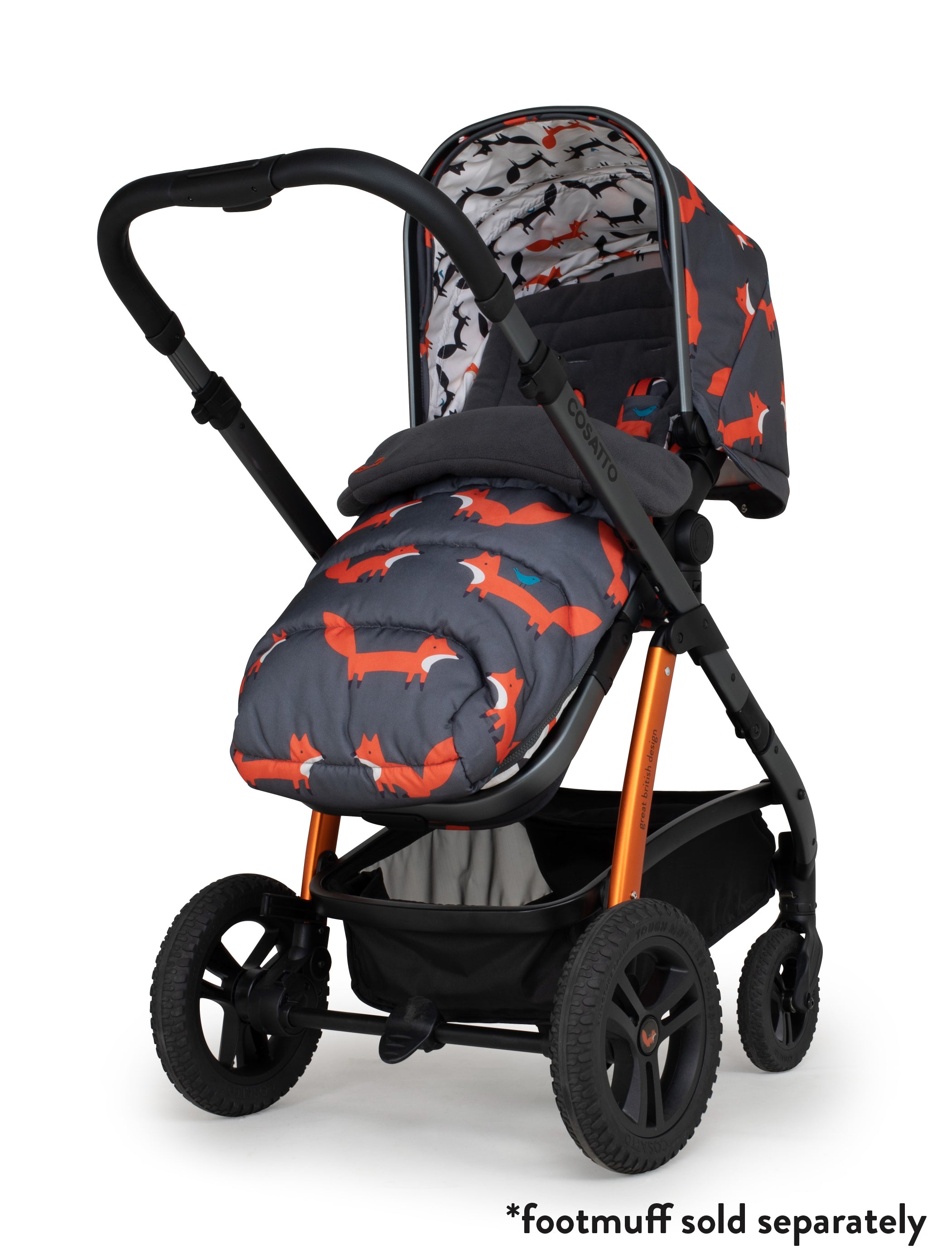 Wow 2 Pram and Pushchair Charcoal Mister Fox - Pram and Pushchair - Cosatto Store