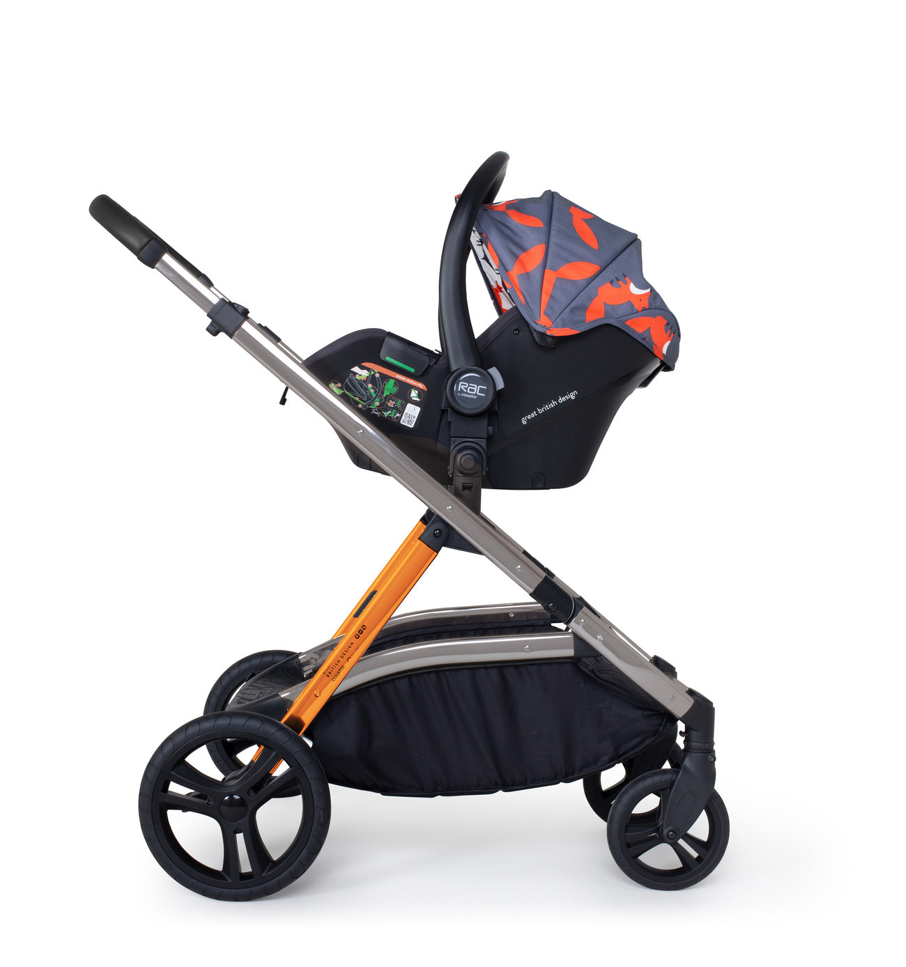 Wow XL Car Seat Bundle Charcoal Mister Fox