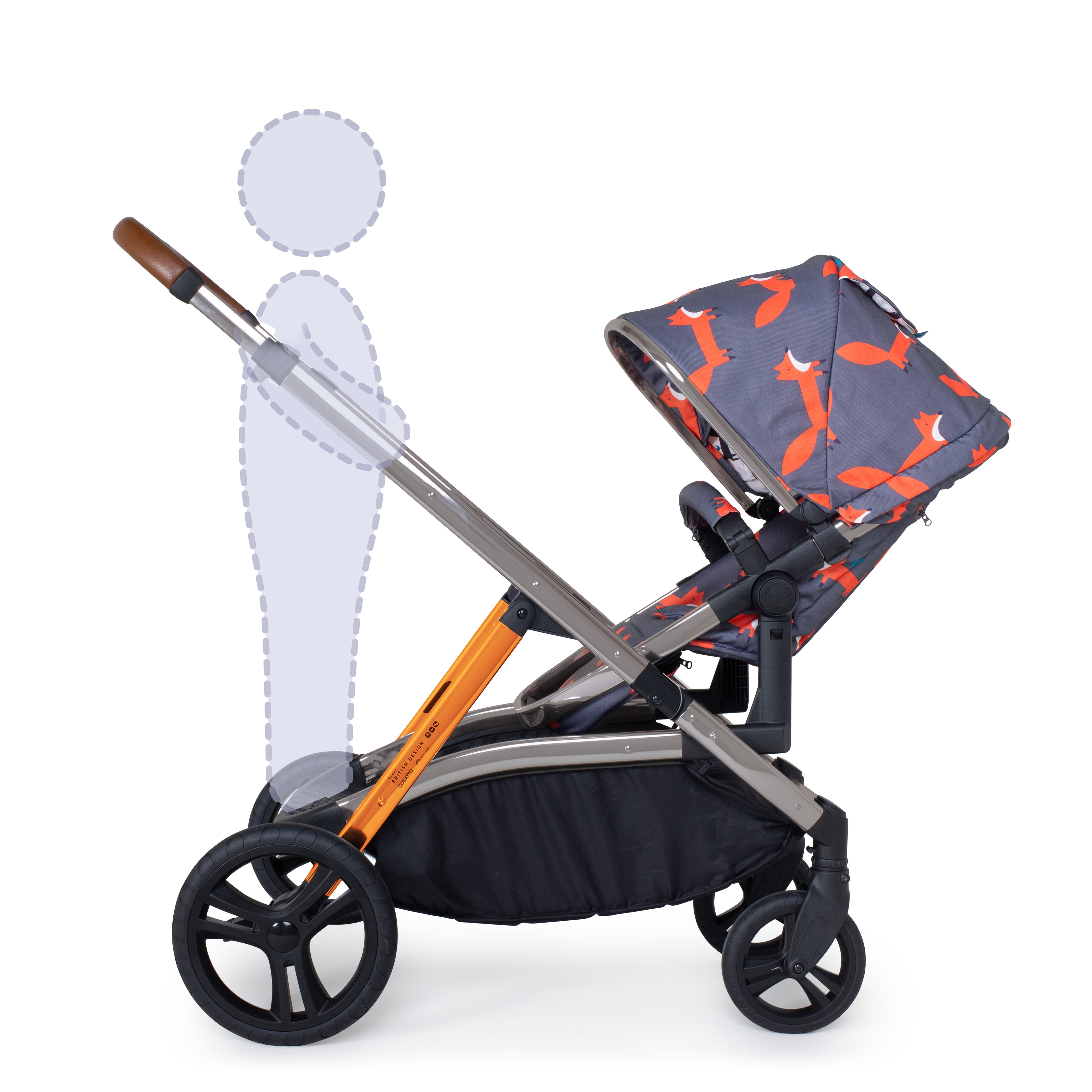Wow XL Pram & Pushchair Charcoal Mister Fox