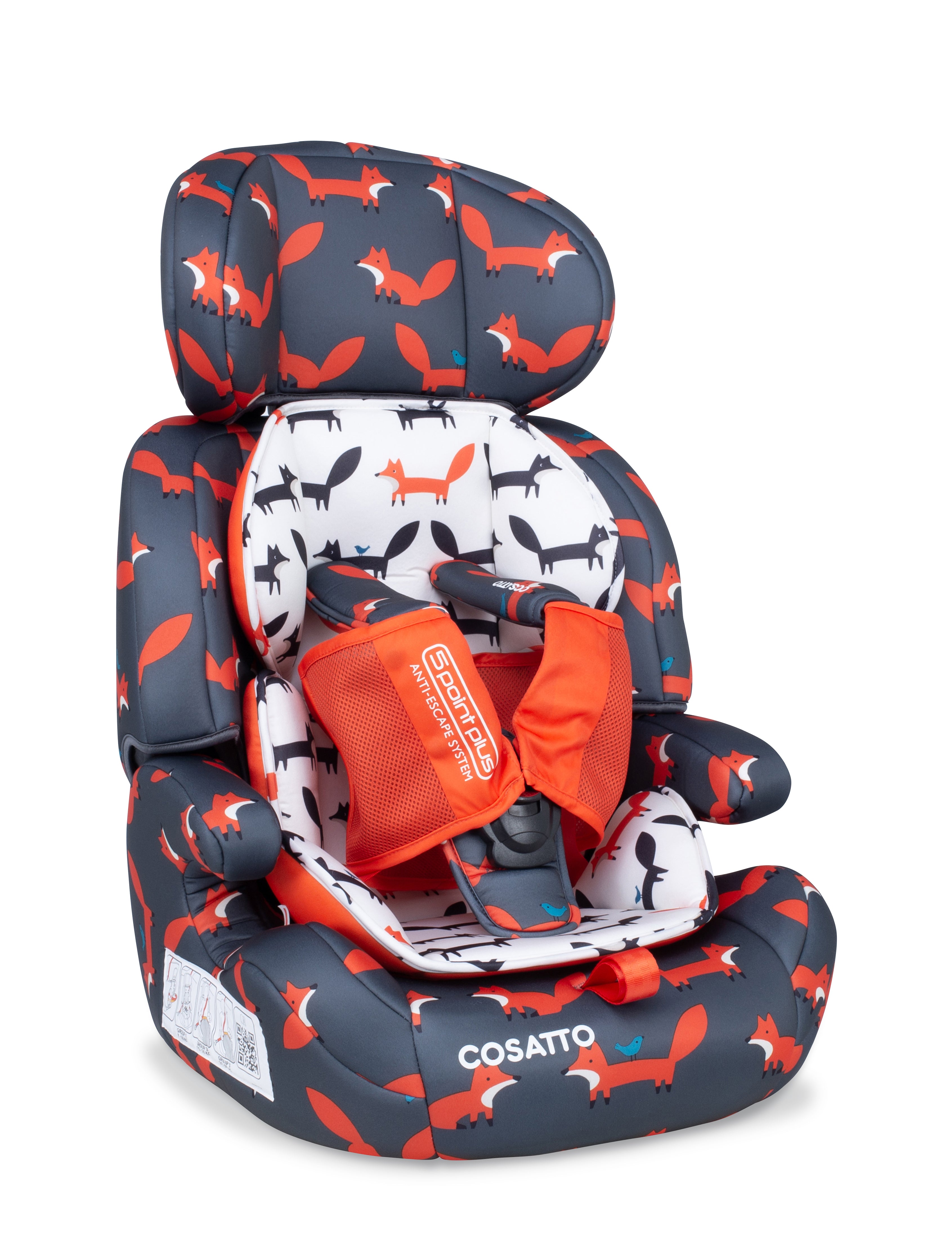 Zoomi Group 123 Car Seat Charcoal Mister Fox