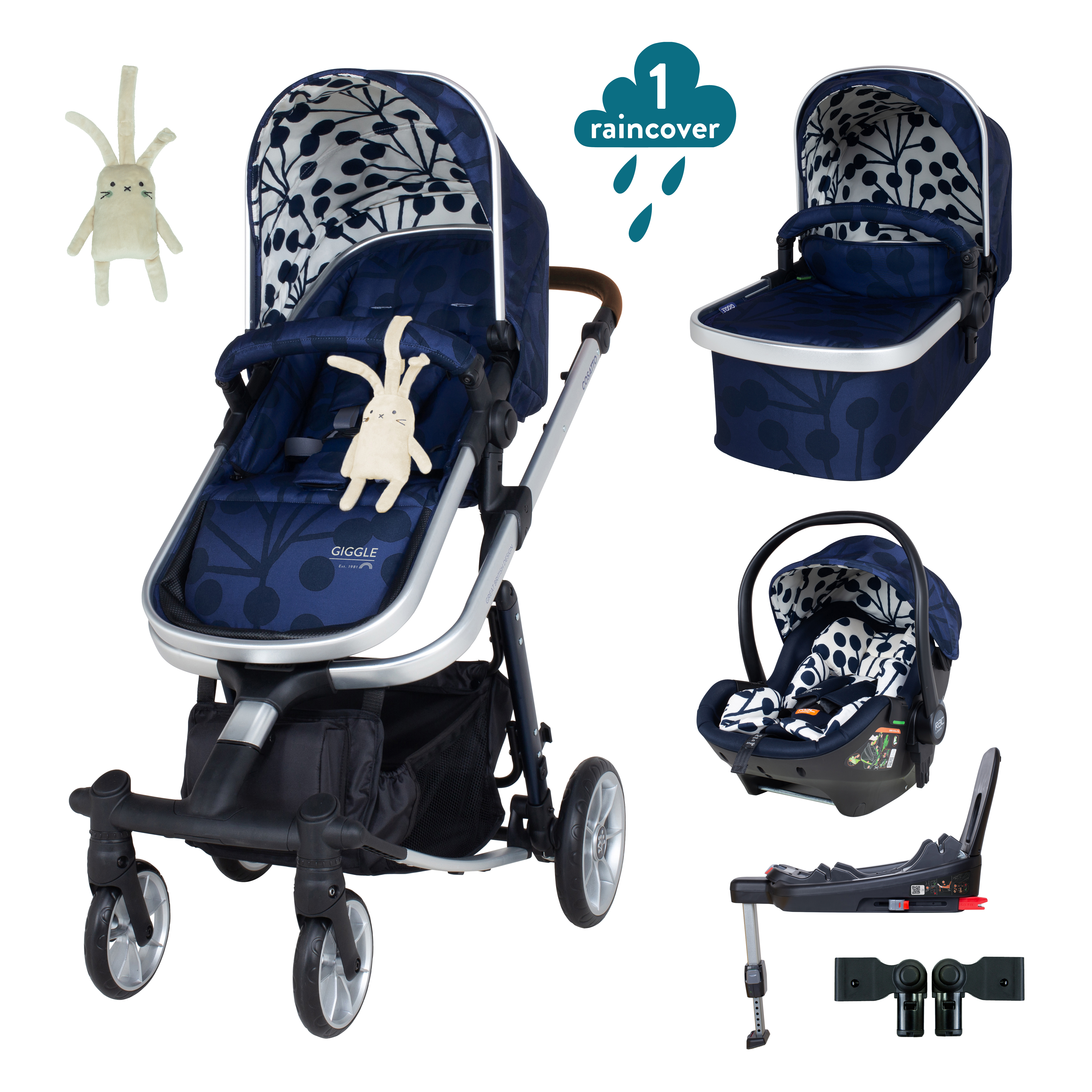 Giggle Quad Car Seat and i-size Base Bundle Lunaria Ink – Cosatto