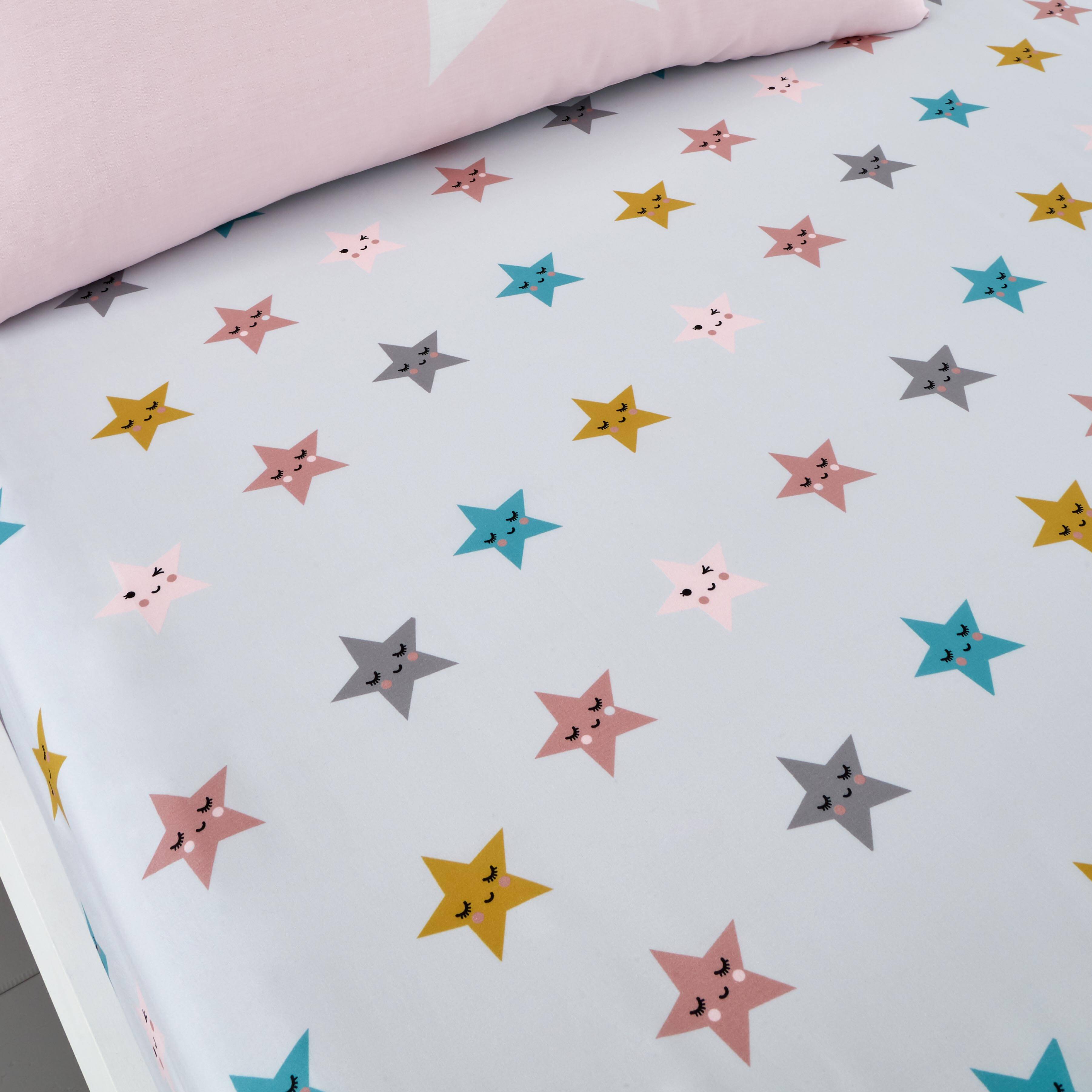 Fitted Bed Sheets Cot Happy Stars