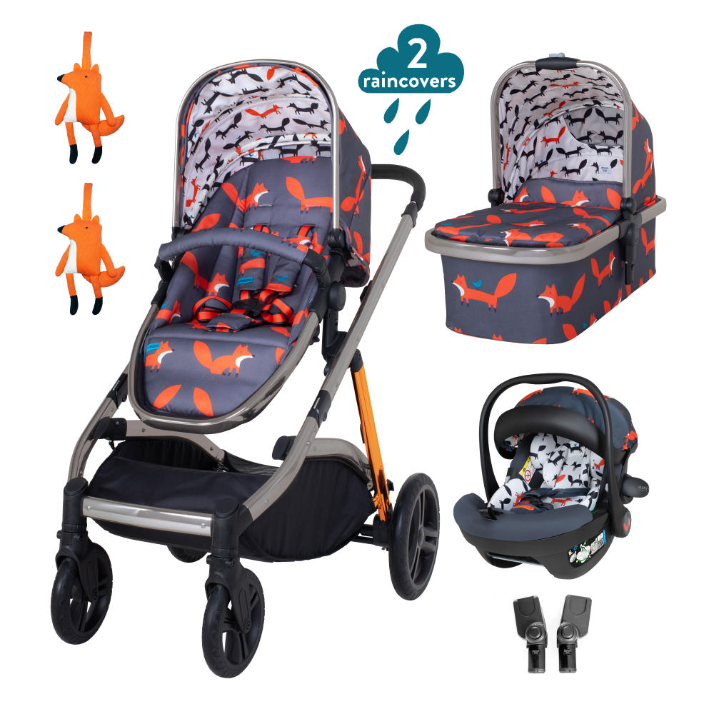 Wow XL Car Seat Bundle Charcoal Mister Fox